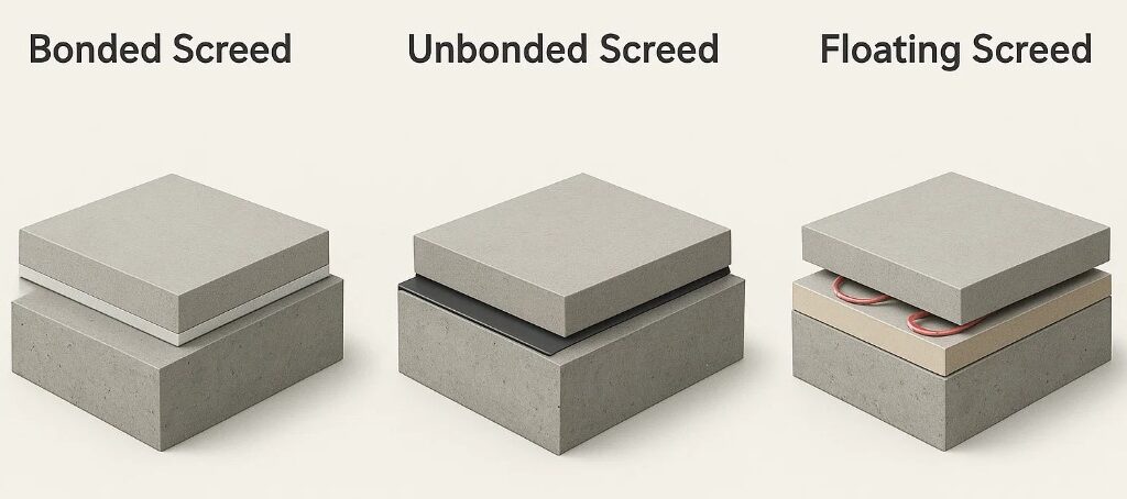 bonded unbonded floating screed
